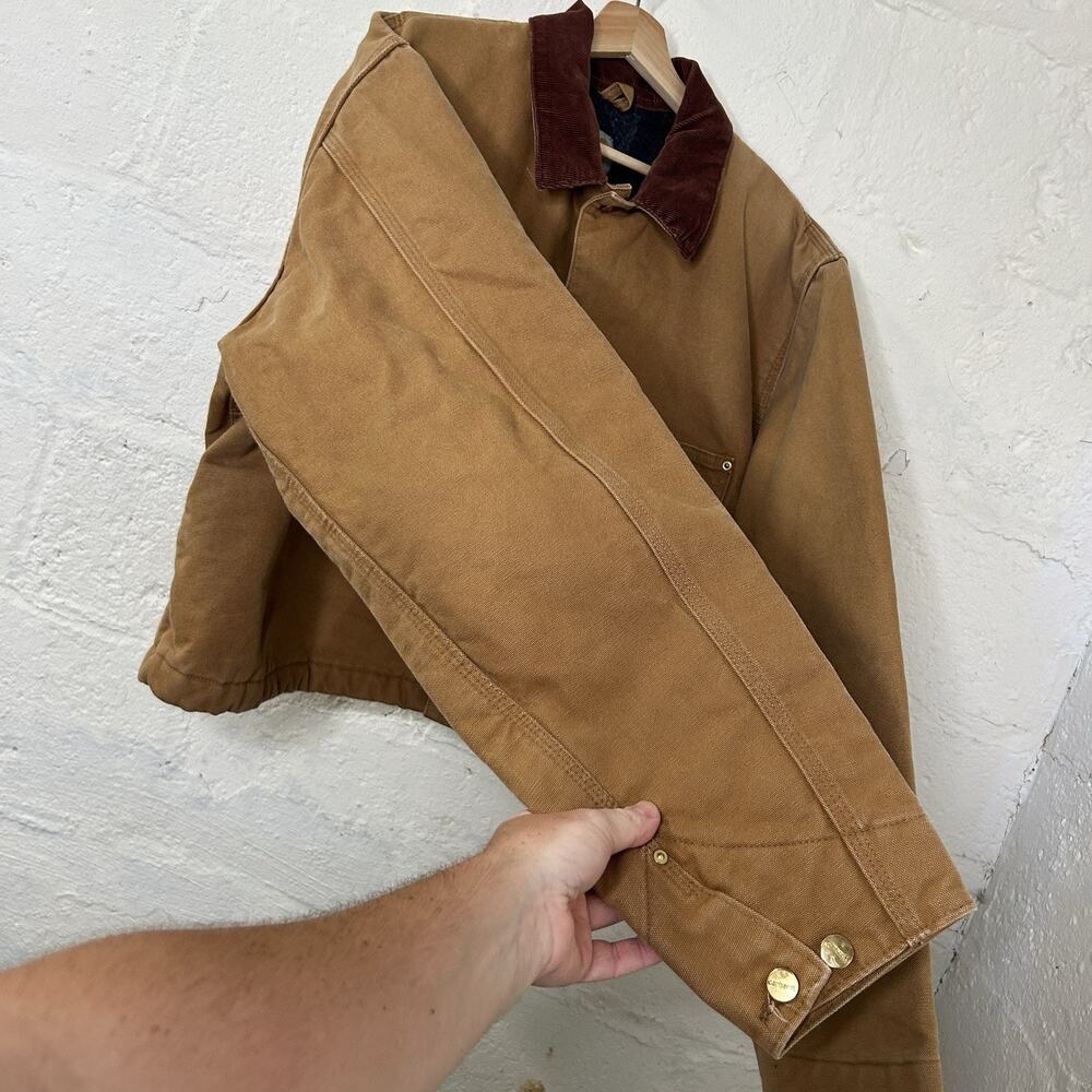 Y2K Cropped Carhartt Blanket-Lined Chore Coat “Brown” C001 - Picture 7 of 13